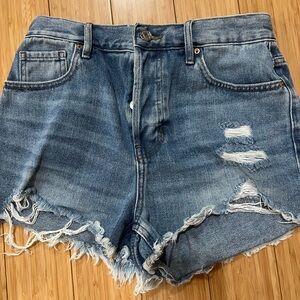 PacSun Vintage Distressed Blue Denim Shorts sz 27